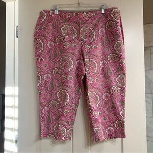 Talbots Pink and Green Paisley Pants